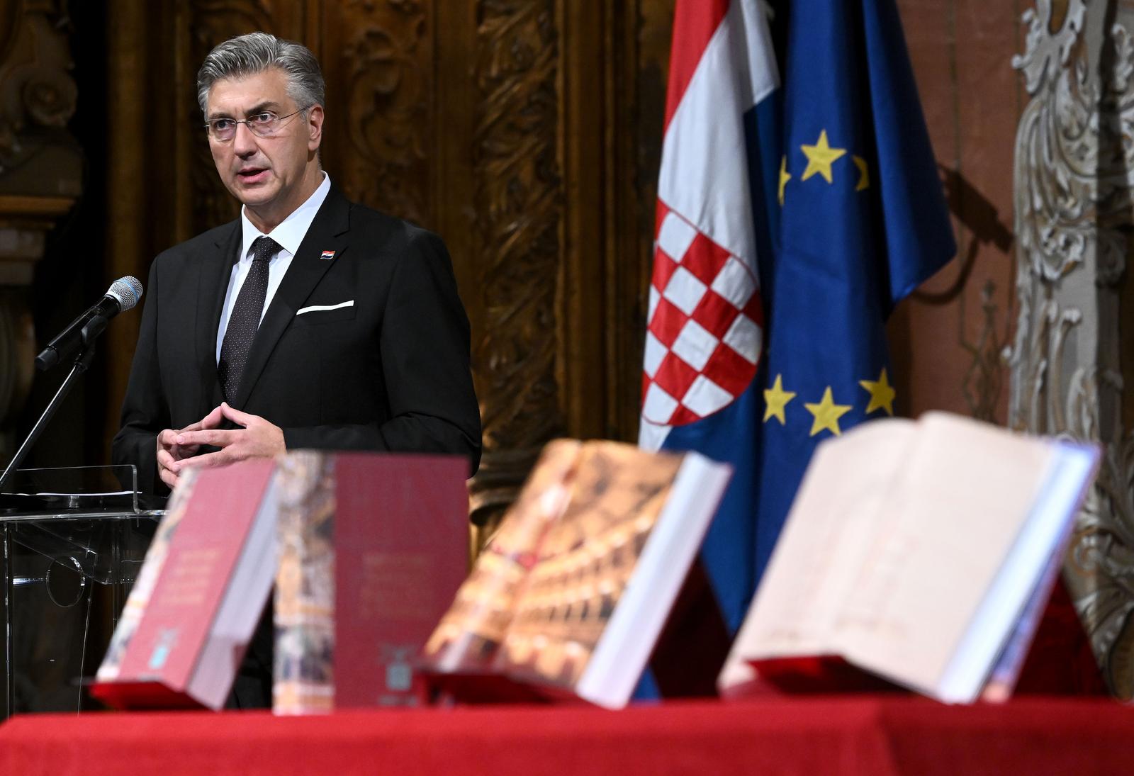 14.10.2025., Zagreb - Predstavljanje monografije Hrvatskog narodnog kazalista u Zagrebu povodom 130. obljetnice zgrade.  Photo: Marko Lukunic/PIXSELL