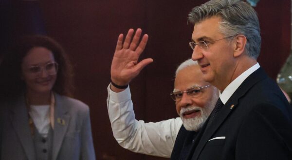 18.06.2025., Esplanade Zagreb Hotel, Zagreb - Sluzbena vecera za predsjednika Vlade Indije Narendru Modija odrzana je u Esplanade Zagreb Hotelu. Predsjednik Vlade Republike Indije Narendre Modija i predsjednik Vlade Republike Hrvatske Andreja Plenkovica odrzali su zdravicu za okupljene goste. Photo: Goran Stanzl/PIXSELL