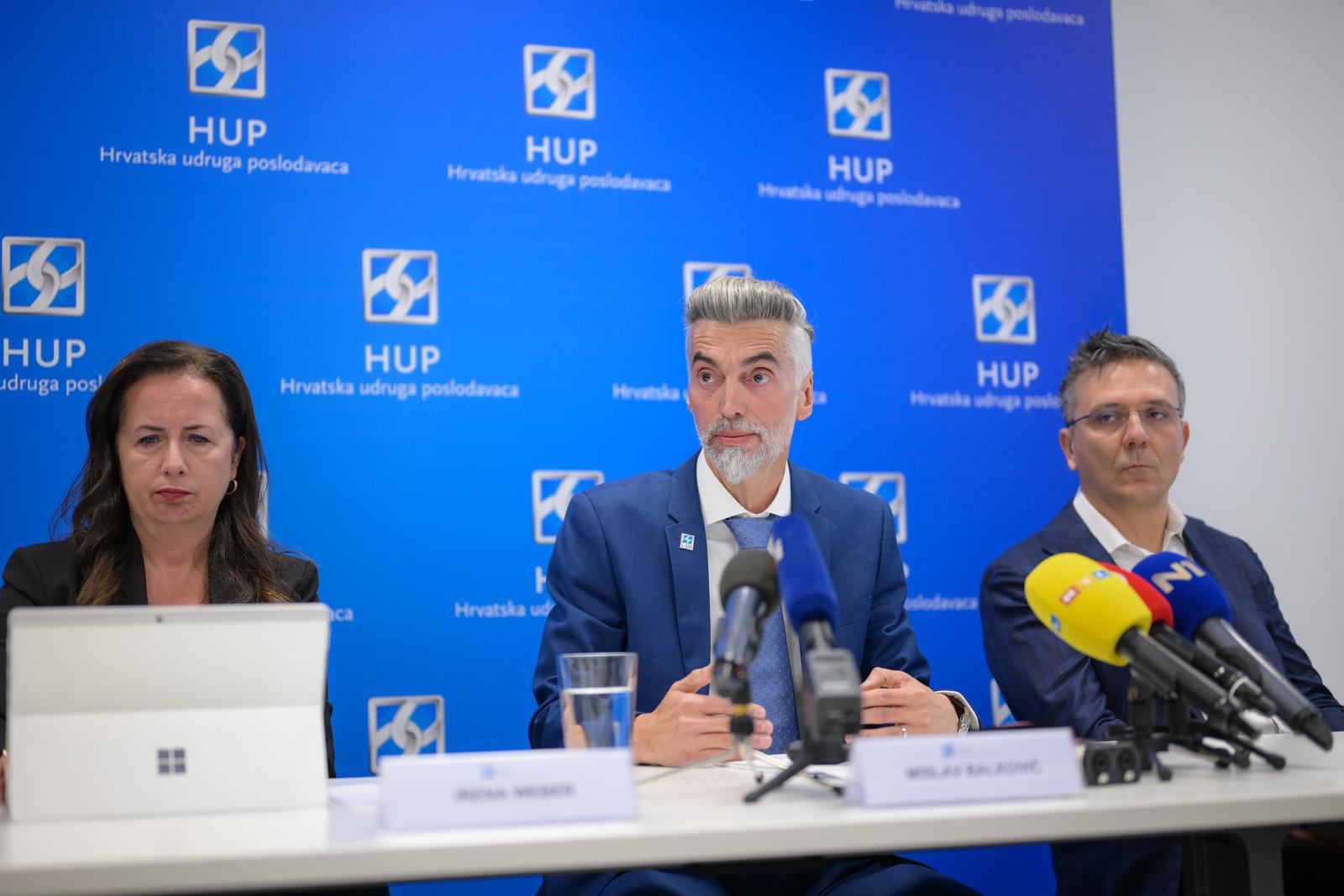 20.10.2025., Zagreb - Konferencija za medije Hrvatske udruge poslodavaca (HUP) o nuznosti prestanka umjetnog i naglog povecanja troska rada. Photo: Neva Zganec/PIXSELL