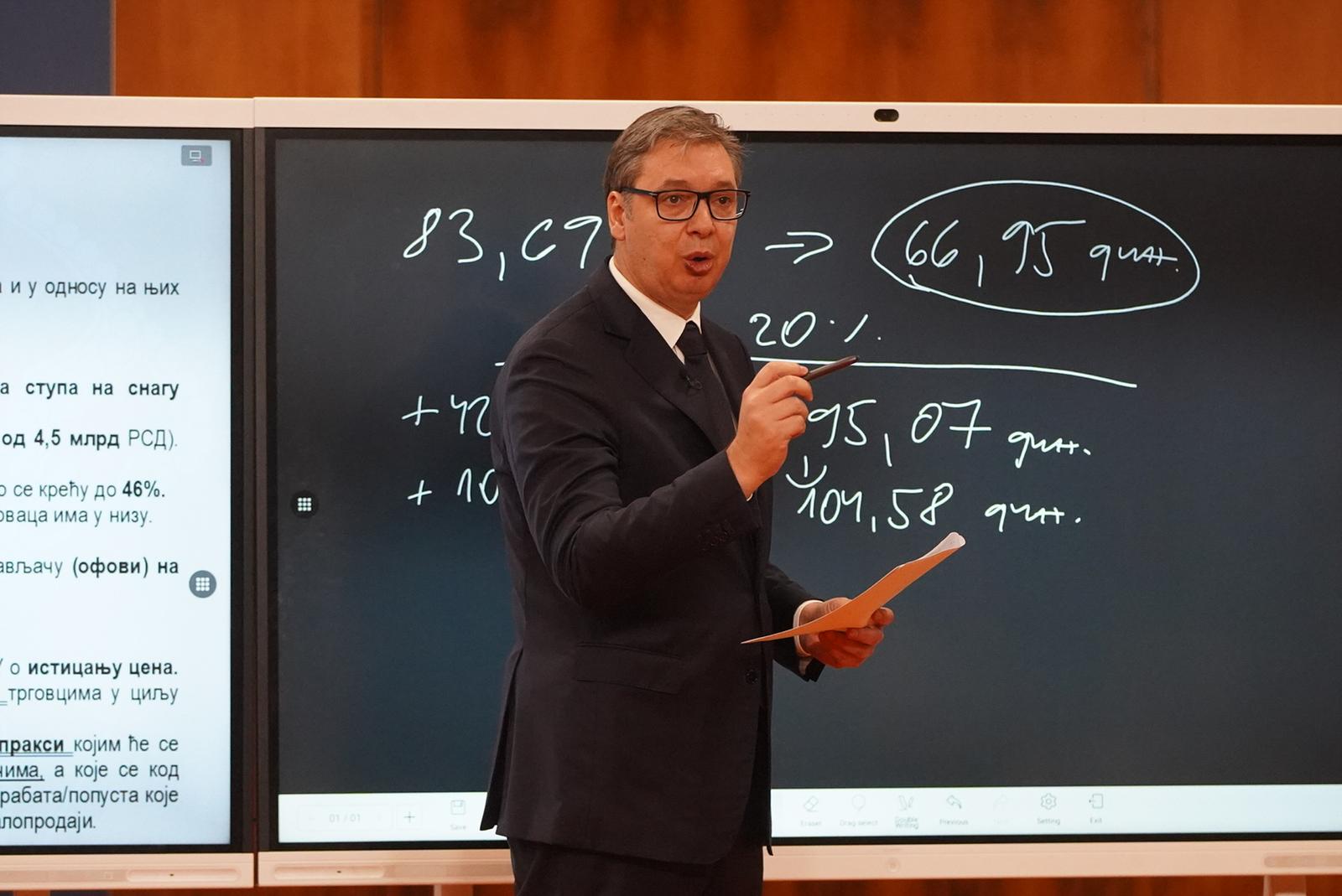 24, August, 2025, Belgrade - At the Palace of Serbia, the President of the Republic of Serbia presented a new package of economic measures to improve the living standards of citizens. Aleksandar Vucic. Photo: Antonio Ahel/ATAImages

24, avgust 2025, Beograd - U Palati Srbija novi paket ekonomskih mera za poboljsanje zivotnog standarda gradjana predstavio je predsednik Republike Srbije Aleksandar Vucic. Photo: Antonio Ahel/ATAImages Photo: Antonio Ahel/ATAImages/PIXSELL