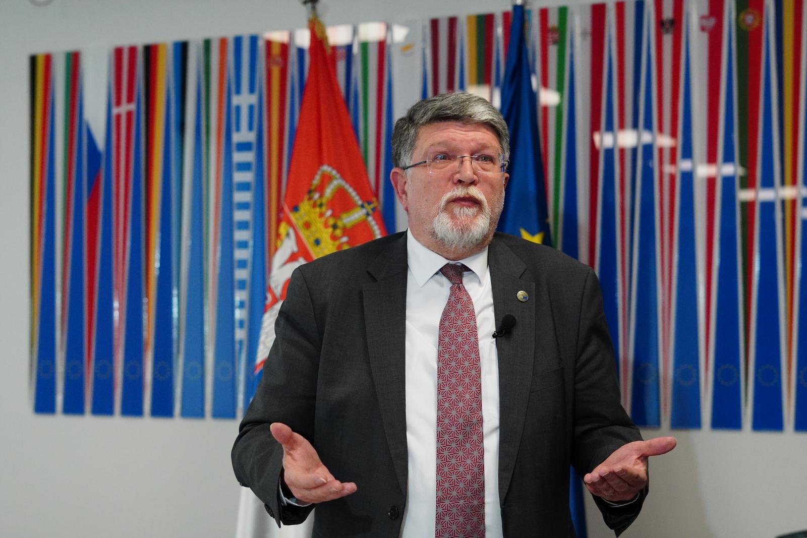 26, February, 2025, Belgrade - The European Parliament rapporteur for Serbia, Tonino Picula, took the opportunity to talk to journalists in Belgrade at the end of his visit. Tonino Picula. Photo: M.M./ATAImages

26, februar, 2025, Beograd - Izvestilac Evropskog parlamenta za Srbiju Tonino Picula iskoristio je priliku da razgovara sa novinarima u Beogradu na kraju svoje posete. Photo: M.M./ATAImages Photo: M.M/ATA Images/PIXSELL