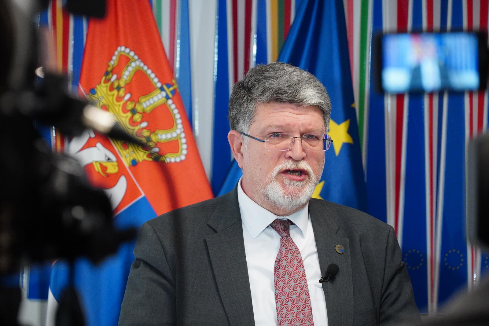 26, February, 2025, Belgrade - The European Parliament rapporteur for Serbia, Tonino Picula, took the opportunity to talk to journalists in Belgrade at the end of his visit. Tonino Picula. Photo: M.M./ATAImages

26, februar, 2025, Beograd - Izvestilac Evropskog parlamenta za Srbiju Tonino Picula iskoristio je priliku da razgovara sa novinarima u Beogradu na kraju svoje posete. Photo: M.M./ATAImages Photo: M.M/ATA Images/PIXSELL