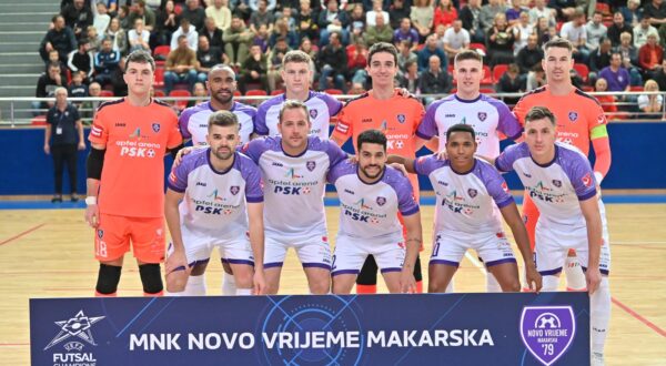 29.10.2025., Gradski Sportski Centar Makarska, Makarska - UEFA Futsal Liga prvaka, skupina 4, 1. kolo, Kairat Almaty - MNK Novo Vrijeme. Photo: Matko Begovic/PIXSELL