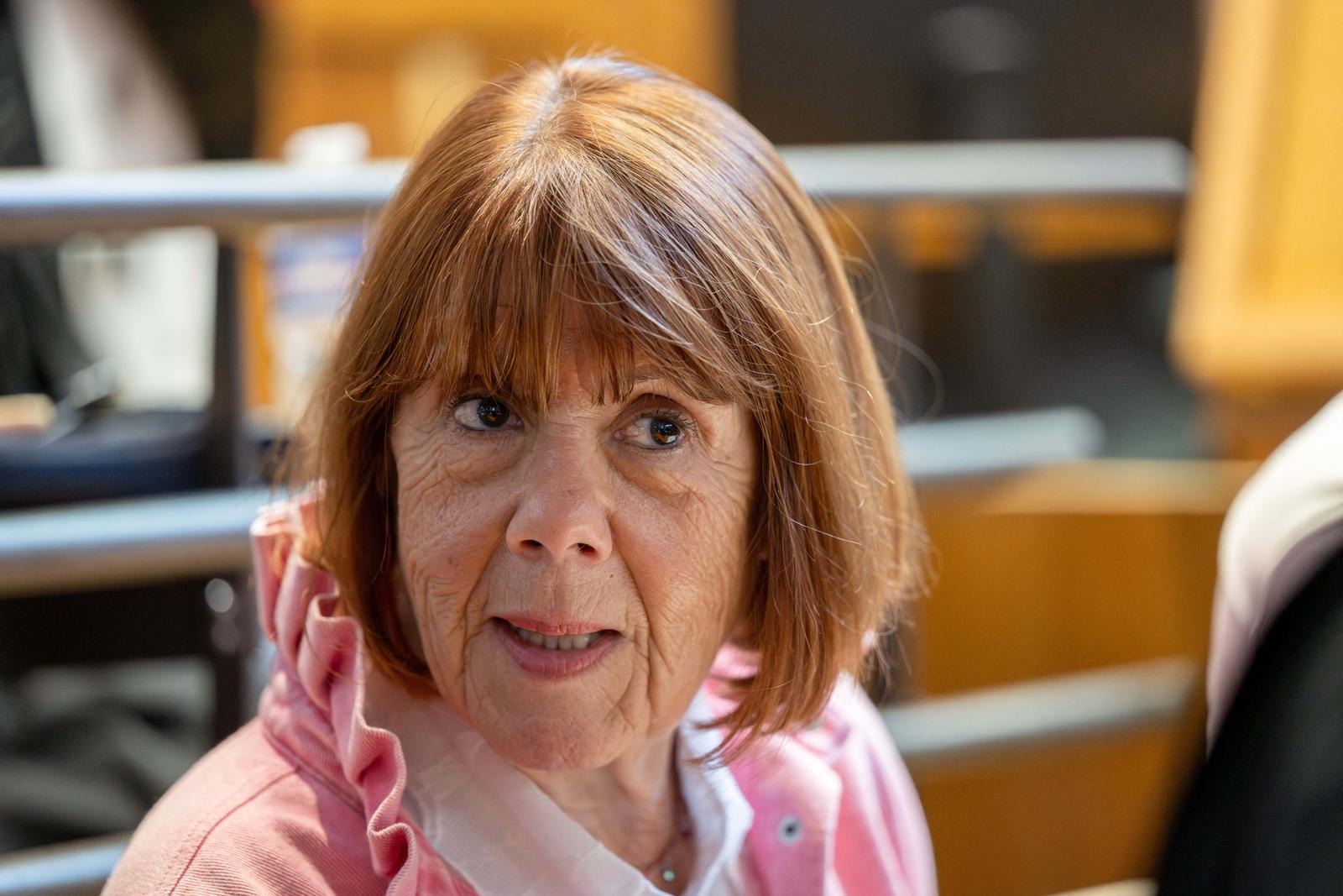 Gisele Pelicot is seen in the courtroom awaiting the verdict in the appeal trial of Husamettin Dogan in the Mazan rape case in Nimes, France, on October 9, 2025. Photo by Laurent Coust/ABACAPRESS.COM Photo: Coust Laurent/ABACA/ABACA