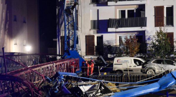 One person was killed and four others were critically injured during a violent windstorm caused by a tornado on October 20, 2025, in Ermont, Val-d’Oise, northern France, where cranes collapsed and roofs were torn off, according to local authorities. Eighty firefighters, 50 police officers, and 20 emergency medical personnel were deployed to the scene. Photo by ABACAPRESS.COM Photo: ABACA/ABACA