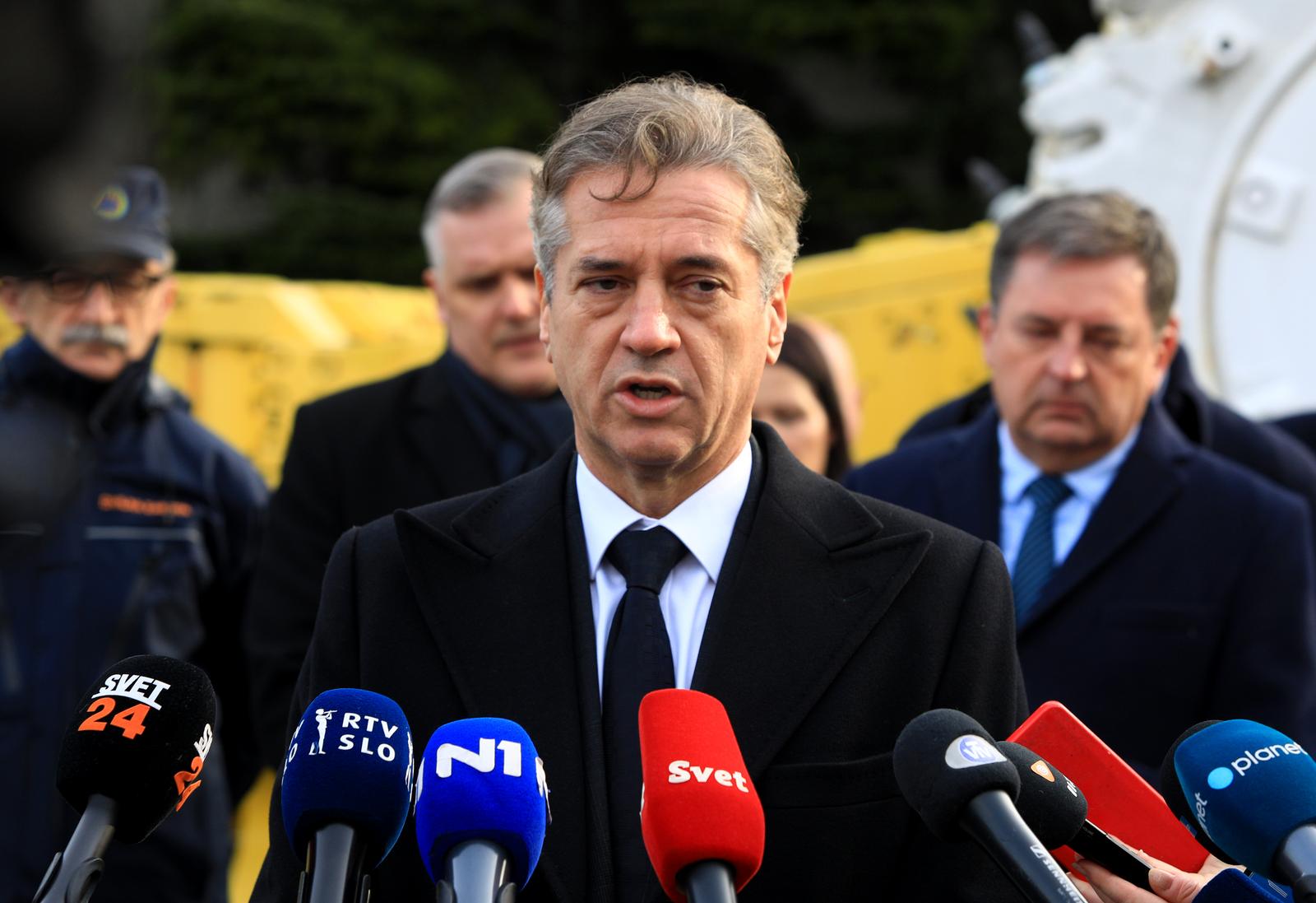 21.01.2025., Velenje, Slovenija - U rudniku ugljena u Velenju u nesreci do koje je doslo uslijed prodora milja i vode jedan rudar je poginuo dok se dvojica vode kao nestali. predsjednik Vlade Slovenije Robert Golob Photo: F.A Bobo/F.A. BOBO