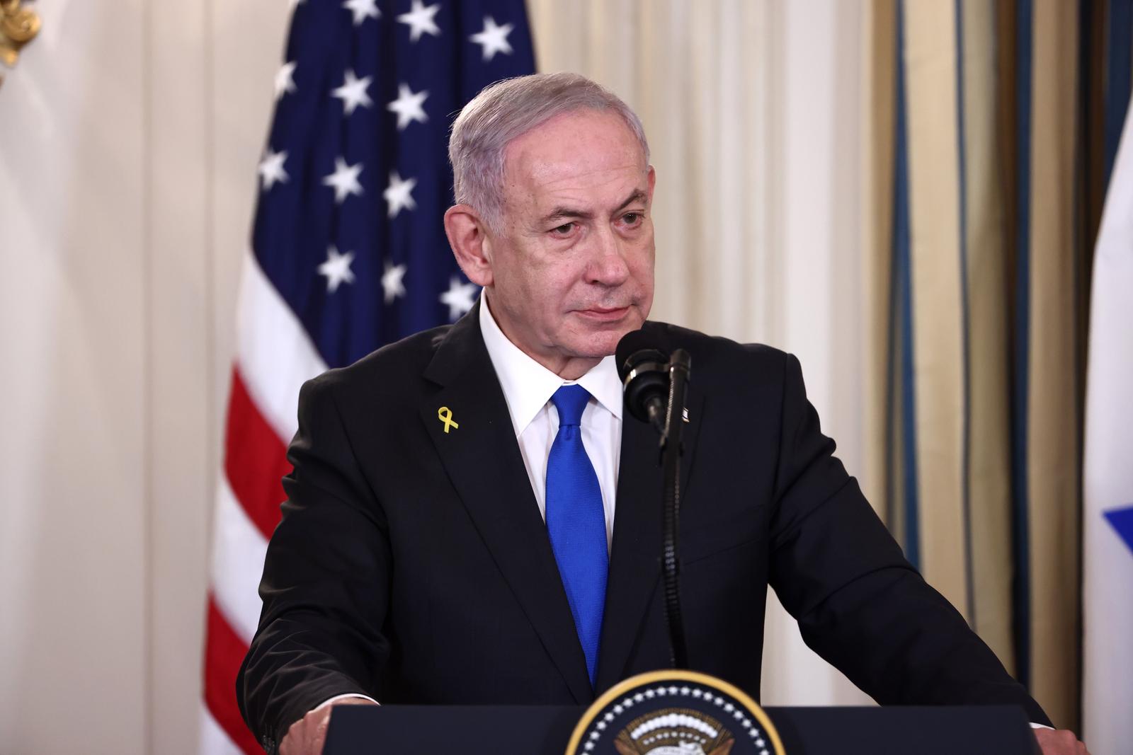 Prime Minister Benjamin Netanyhu of Israel speaks at a press conference with United States President Donald J Trump in the State Dining Room of the White House in Washington, DC, USA, 29 September 2025. In their meeting, Trump pressed Netanyahu to accept a peace deal to end Israel’s on-going war in Gaza, and for Hamas to free their remaining hostages.
Credit: Jim LoScalzo / Pool via CNP/AdMedia Photo: CNP/AdMedia/NEWSCOM
