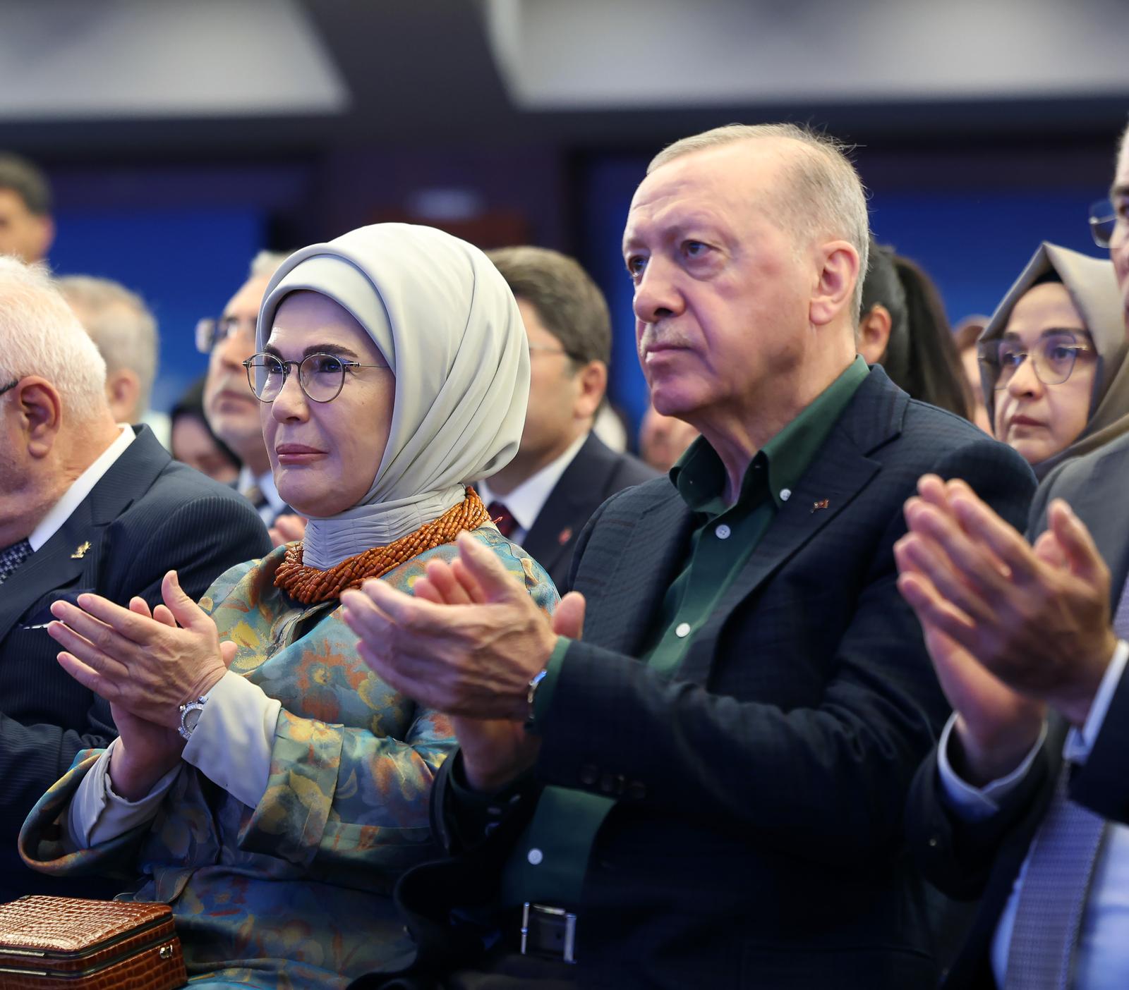 Turkish President Recep Tayyip Erdogan attends the Kizilcahamam mass opening and key delivery ceremony in the Kizilcahamam district of Ankara, Turkiye on Saturday, July 12, 2025. Erdoğan called for the full support of the disarmament of Kurdish militants that began with the first handover of weapons by the Kurdish Working Party (PKK), the first step in ending the insurgency against Turkey. Photo by Turkish President Office/ UPI Photo via Newscom Photo: Turkish President Office/NEWSCOM