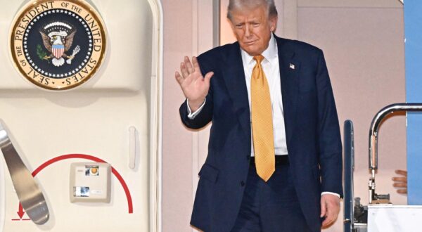 U.S. President Donald Trump arrives at Tokyo's Haneda airport on Oct. 27, 2025, visiting Japan on the second leg of his nearly weeklong, three-nation trip to Asia, which began in Malaysia. (Pool photo) (Kyodo) ==Kyodo  Photo via Newscom